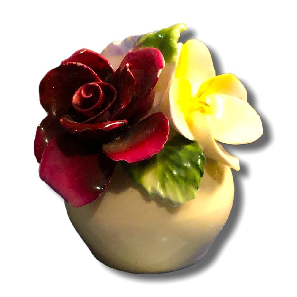 Vintage 1960’s bone china flowers in vase